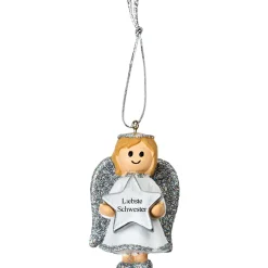 Anhänger Engel, Silber, Liebste Schwester, 5,5 Cm