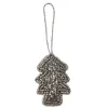 Anhänger Perlen, Tanne/silber, 7 Cm