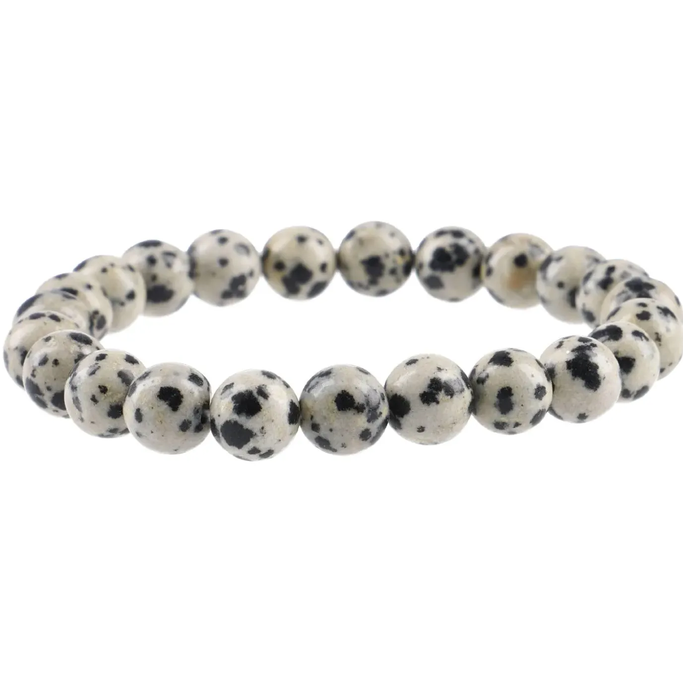 Armband Edelstein-Energie, Dalmatinerstein/grau/schwarz