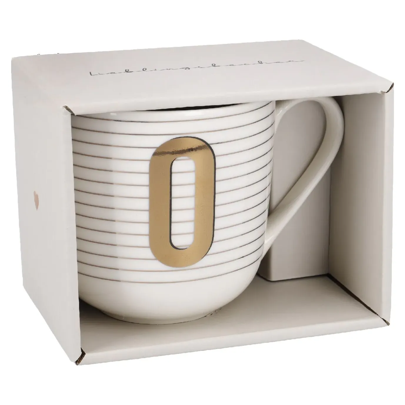 Becher Buchstabe/Streifen, O, 450 Ml