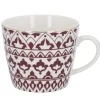 Becher China, Orient, Bordeaux/weiß, 300 Ml, Goldrand