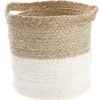 Dekokorb Mit Griff, Natur/weiß, 22 X 23 Cm