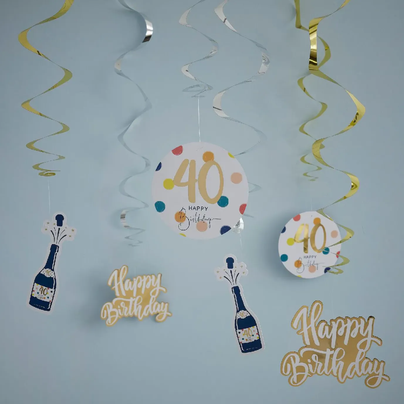 Deko-Spiralen Geburtstag, 40, 6 Stück