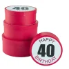 4er Set Geschenkkarton Geburtstag/40, Rund