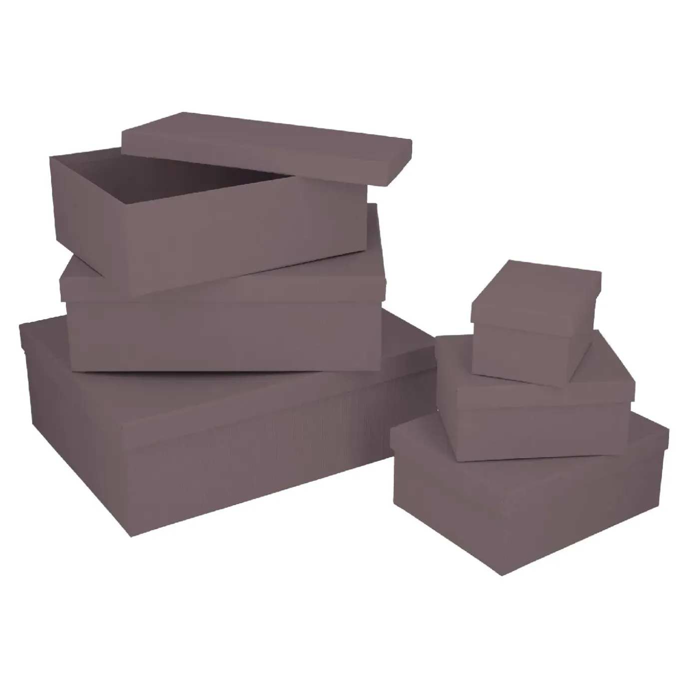 6er Set Geschenkkarton Uni, Lila