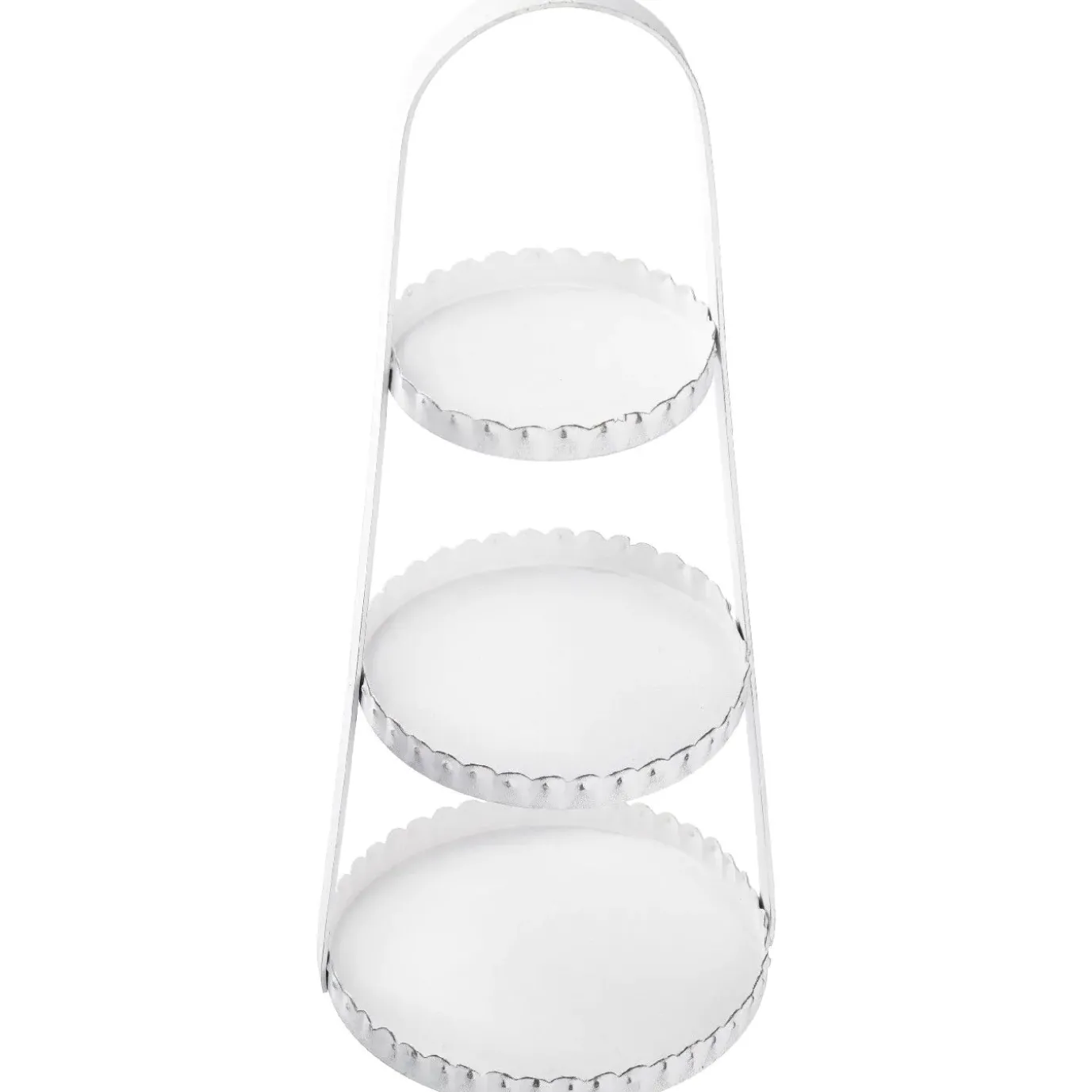 Etagere Metall, 3 Teller, Weiß, 40 Cm