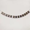 Girlande Happy Birthday, Holo/schwarz, 4 Meter