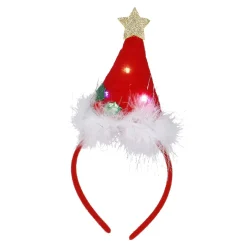 Haarreifen Weihnachten Mit LED, Mütze/rot