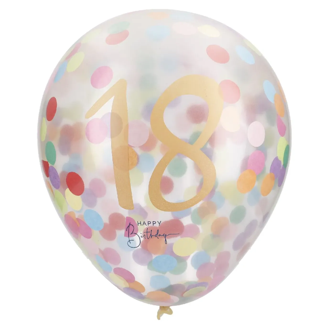 Konfetti-Ballon Geburtstag, 18, 6 Stück