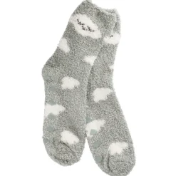 Kuschelsocken Anti-Rutsch, Wolke/grün