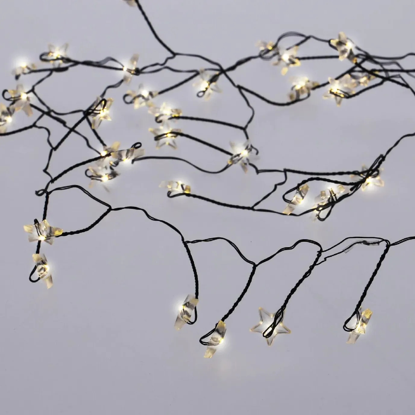 Lichterkette Stern/Cluster, Schwarz, 48 LED