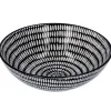 Schale China, Tief, Stäbchen/Kreis, Schw/wss, 13 Cm