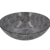Schüssel China, Flach, Striche, Schw/wss, 23 Cm