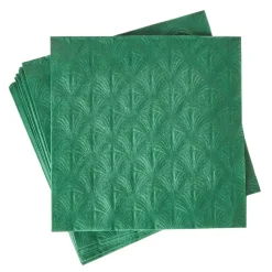 Serviette Artdeco, Prägung, Dunkelgrün, 16 Stück