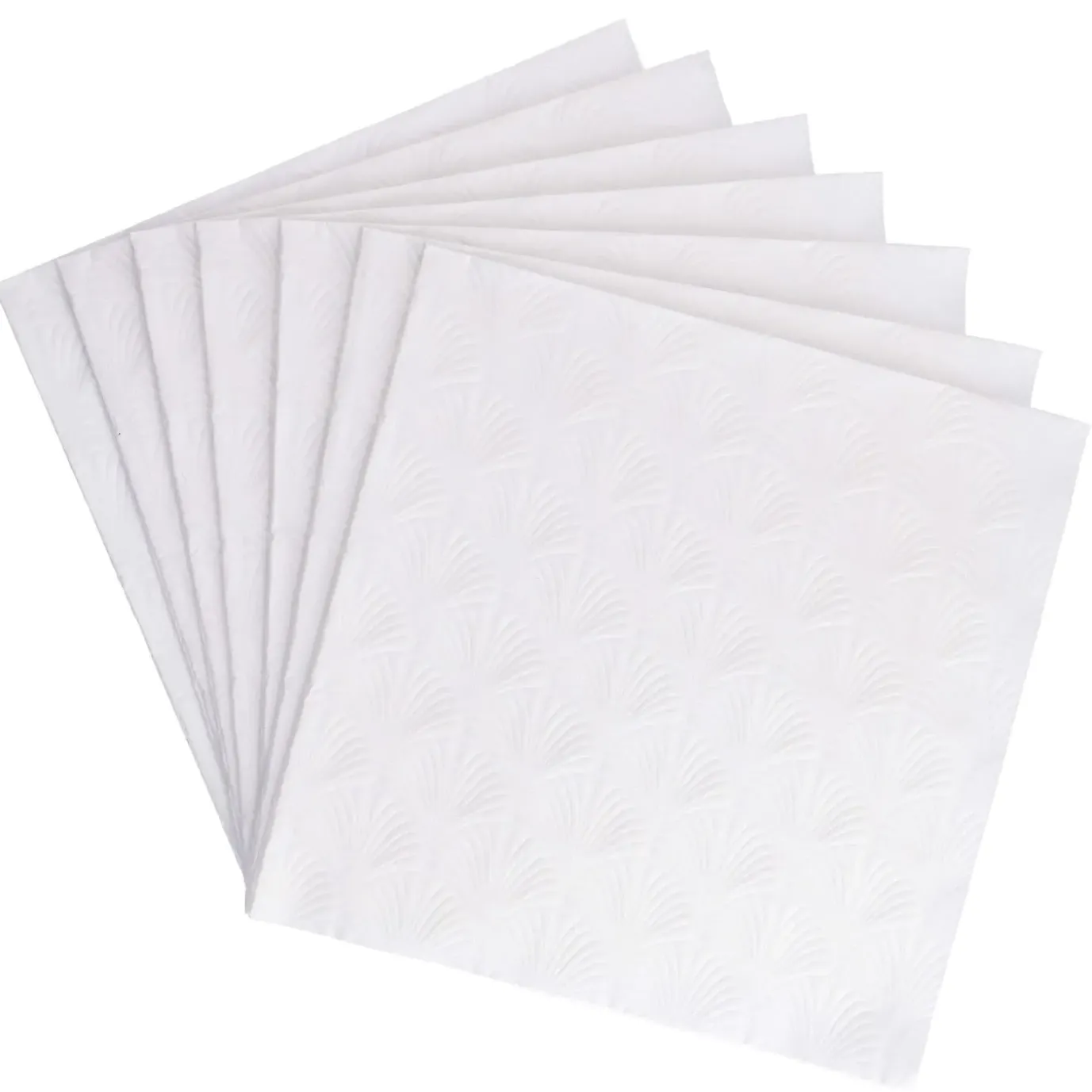 Serviette Artdeco, Prägung, Weiß, 16 Stück