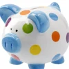 Sparschwein Punkte, Blau, 13 Cm