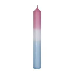 Stabkerze Dip-Dye, Altrosa/eisblau, 18 Cm