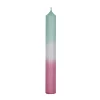 Stabkerze Dip-Dye, Mint/altrosa, 18 Cm