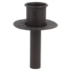 Stabkerzenhalter Stecker, Rillen, Dunkelbraun