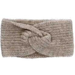 Stirnband Melange Mit Knoten, Beige
