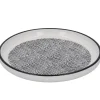 Teller China, Striche, Schw/wss, 16.5 Cm