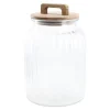 Vorratsglas Rille Mit Holzdeckel, 2.2 Liter