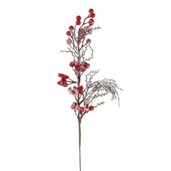 Zweig Beeren/Eis, Rot, 54 Cm